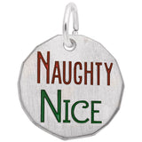 Rembrandt Charms Naughty / Nice Charm Pendant Available in Gold or Sterling Silver