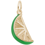 Rembrandt Charms Gold Plated Sterling Silver Lime Slice Charm Pendant