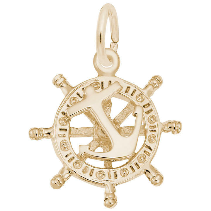 Rembrandt Charms 14K Yellow Gold Wheel & Anchor Charm Pendant