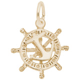 Rembrandt Charms Gold Plated Sterling Silver Wheel & Anchor Charm Pendant