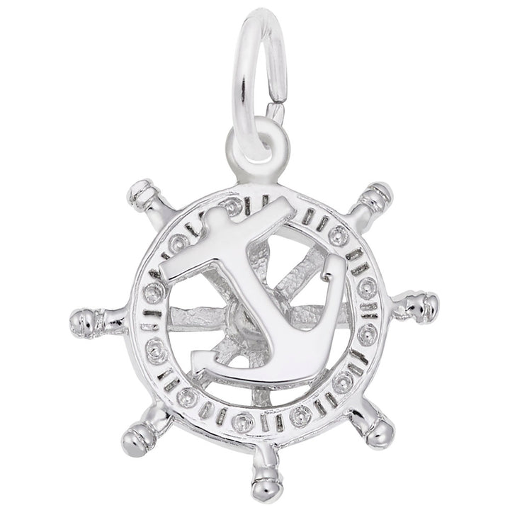 Rembrandt Charms Wheel & Anchor Charm Pendant Available in Gold or Sterling Silver