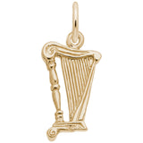 Rembrandt Charms Gold Plated Sterling Silver Harp Charm Pendant