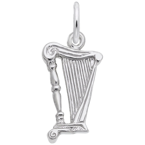 Rembrandt Charms Harp Charm Pendant Available in Gold or Sterling Silver