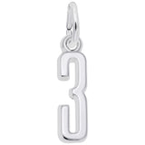 Rembrandt Charms Number 3 Charm Pendant Available in Gold or Sterling Silver