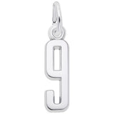 Rembrandt Charms 14K White Gold Number 9 Charm Pendant
