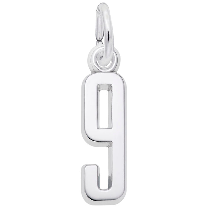 Rembrandt Charms Number 9 Charm Pendant Available in Gold or Sterling Silver