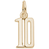 Rembrandt Charms 10K Yellow Gold Number 10 Charm Pendant