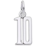 Rembrandt Charms 925 Sterling Silver Number 10 Charm Pendant