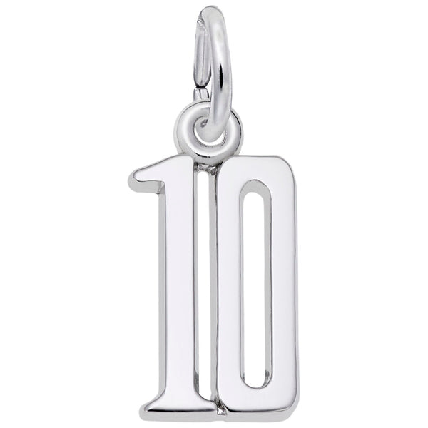 Rembrandt Charms Number 10 Charm Pendant Available in Gold or Sterling Silver