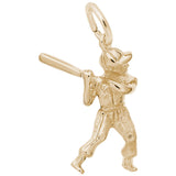 Rembrandt Charms Gold Plated Sterling Silver Baseball Player Charm Pendant