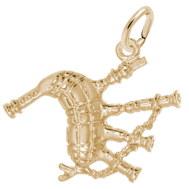 Rembrandt Charms 14K Yellow Gold Bagpipes Charm Pendant