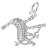 Rembrandt Charms Bagpipes Charm Pendant Available in Gold or Sterling Silver
