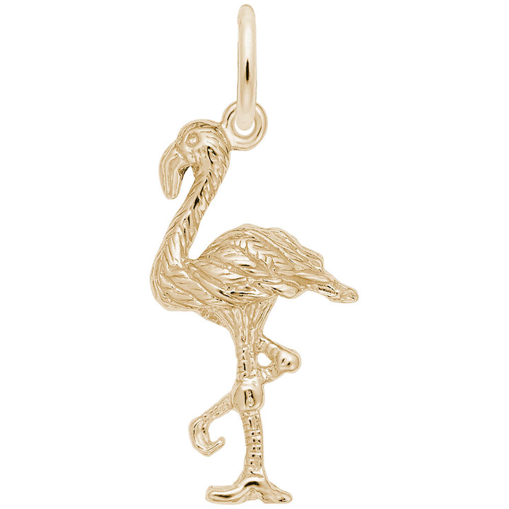 Rembrandt Charms Gold Plated Sterling Silver Flamingo Charm Pendant