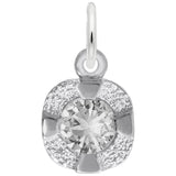 Rembrandt Charms Petite Birthstone - Apr Charm Pendant Available in Gold or Sterling Silver