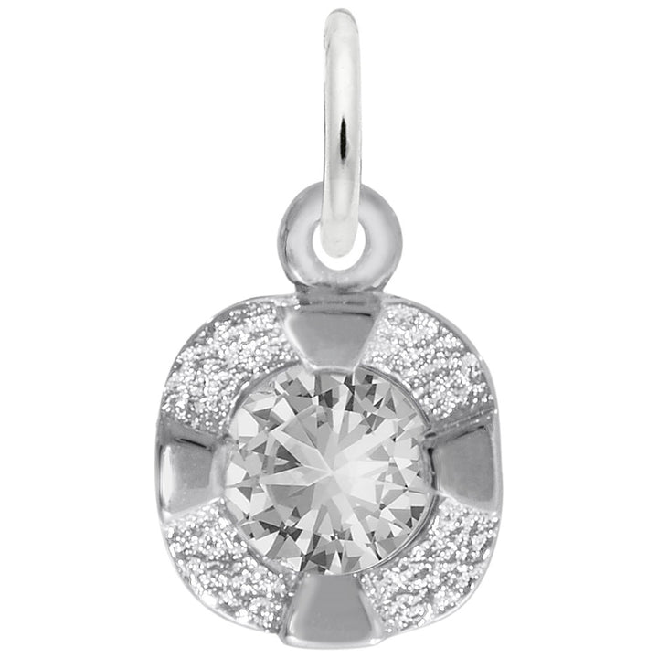 Rembrandt Charms 925 Sterling Silver Petite Birthstone - Apr Charm Pendant