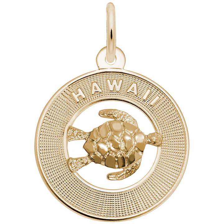 Rembrandt Charms Gold Plated Sterling Silver Hawaii with Turtle Charm Pendant