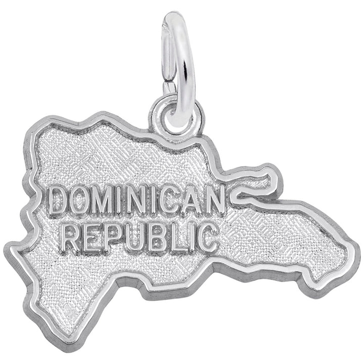 Rembrandt Charms Dominican Republic Map Charm Pendant Available in Gold or Sterling Silver