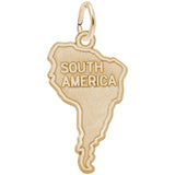 Rembrandt Charms Gold Plated Sterling Silver South America Map Charm Pendant