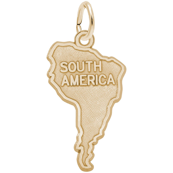 Rembrandt Charms Gold Plated Sterling Silver South America Map Charm Pendant