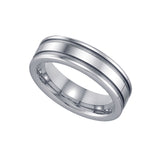 Tungsten Two Groove Comfort-fit 6mm Sizes 7 - 14 Mens Wedding Band