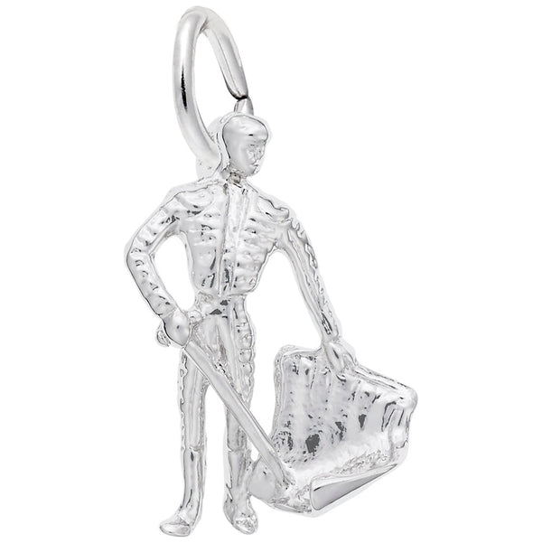 Rembrandt Charms Bull Fighter Charm Pendant Available in Gold or Sterling Silver