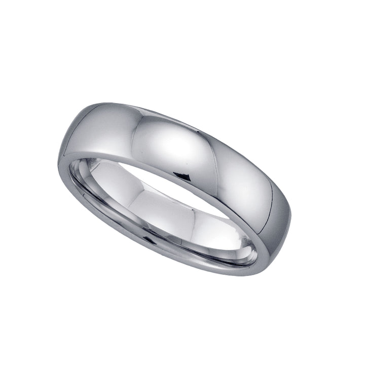 Tungsten Plain Dome Comfort-fit 6mm Size-10 Mens Wedding Band