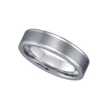 Tungsten Brushed Center Plain Comfort-fit 6mm Size-9 Mens Wedding Band