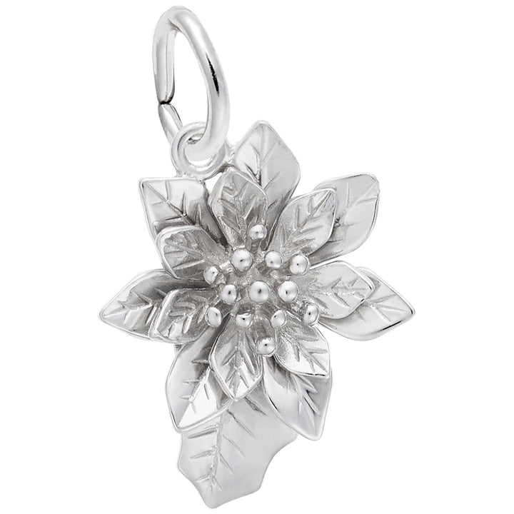 Rembrandt Charms Poinsettia Charm Pendant Available in Gold or Sterling Silver