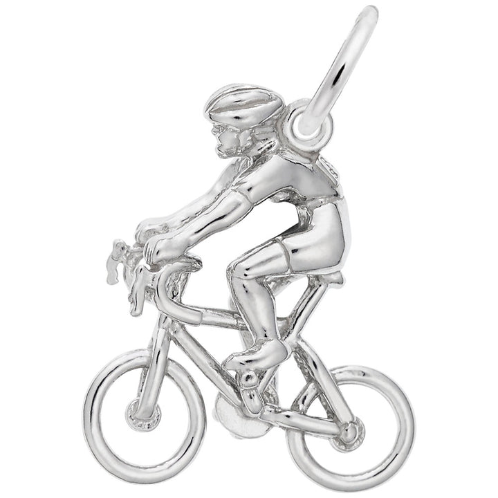 Rembrandt Charms 925 Sterling Silver Cyclist Charm Pendant