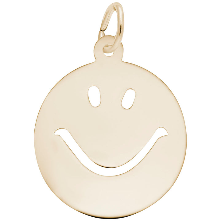 Rembrandt Charms Gold Plated Sterling Silver Happy Face Charm Pendant