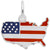 Rembrandt Charms Usa Map Colored Charm Pendant Available in Gold or Sterling Silver