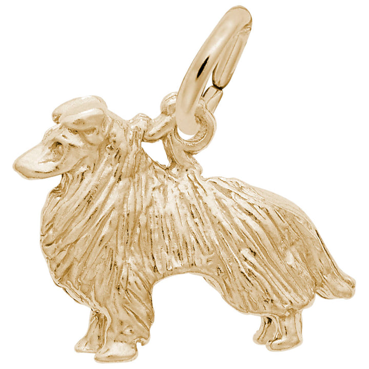 Rembrandt Charms Gold Plated Sterling Silver Collie Charm Pendant