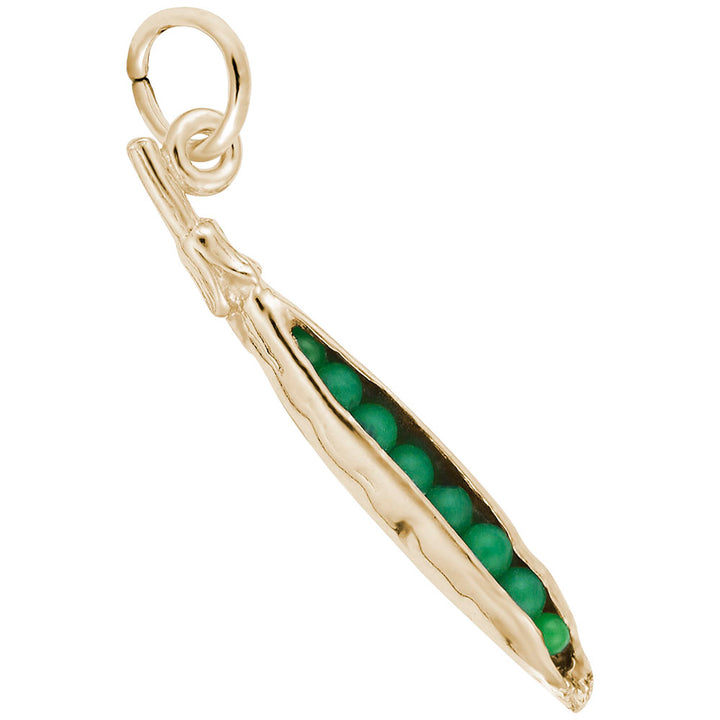 Rembrandt Charms Gold Plated Sterling Silver Pea Pod Charm Pendant