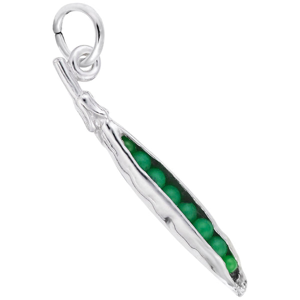 Rembrandt Charms Pea Pod Charm Pendant Available in Gold or Sterling Silver