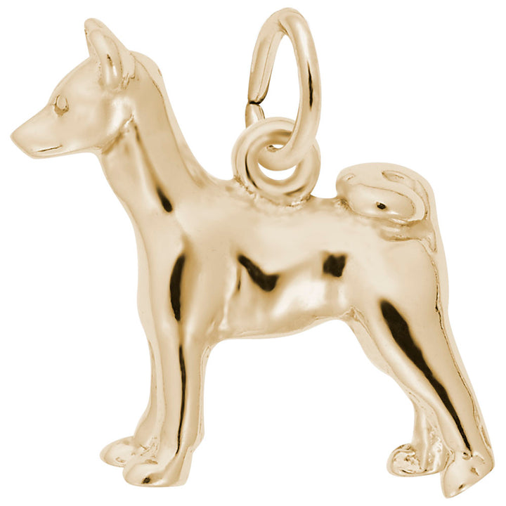 Rembrandt Charms Gold Plated Sterling Silver Basenji Charm Pendant