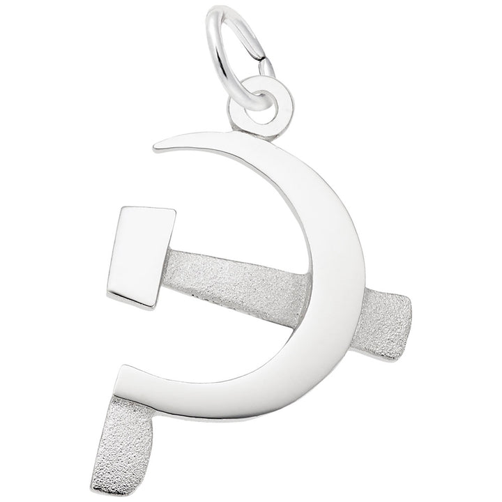 Rembrandt Charms 14K White Gold Hammer & Sickle Charm Pendant