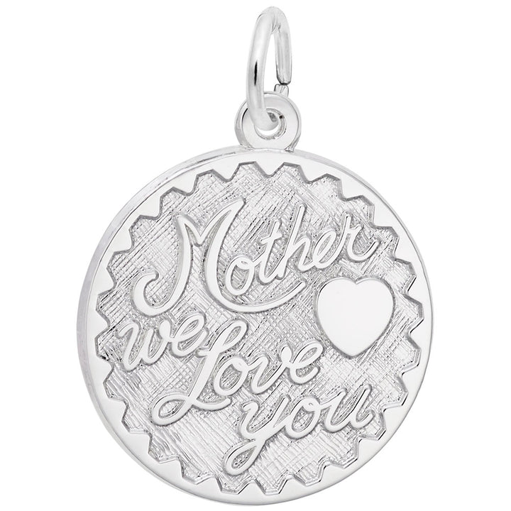 Rembrandt Charms 14K White Gold Mother We Love You Charm Pendant