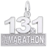 Rembrandt Charms 13.1 Marathon with White Spinel Charm Pendant Available in Gold or Sterling Silver
