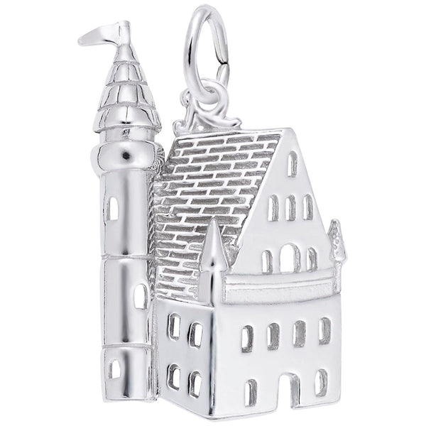Rembrandt Charms Castle Charm Pendant Available in Gold or Sterling Silver