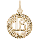Rembrandt Charms Gold Plated Sterling Silver Number 16 Charm Pendant