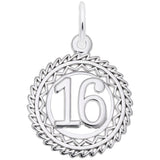 Rembrandt Charms 925 Sterling Silver Number 16 Charm Pendant