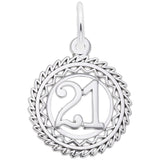 Rembrandt Charms Number 21 Charm Pendant Available in Gold or Sterling Silver