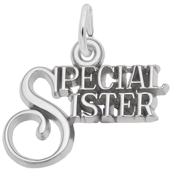 Rembrandt Charms Special Sister Charm Pendant Available in Gold or Sterling Silver