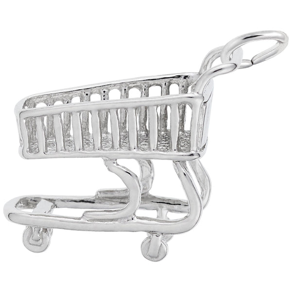 Rembrandt Charms Grocery Cart Charm Pendant Available in Gold or Sterling Silver