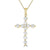 18kt Yellow Gold Round Diamond Cross Pendant with 18 inch Chain 1.66 Cttw 11 Stones