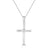 14K White Gold Round Diamond Cross Pendant with 18 inch Chain 0.04 Cttw 1 Stones