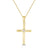14K Yellow Gold Round Diamond Cross Pendant with 18 inch Chain 0.04 Cttw 1 Stones
