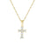 14K Yellow Gold Round Diamond Cross Pendant with 18 inch Chain 0.23 Cttw 6 Stones