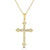 14K Yellow Gold Round Diamond Cross Pendant with 18 inch Chain 0.15 Cttw 22 Stones