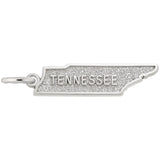 Rembrandt Charms 14K White Gold Tennessee Map Charm Pendant